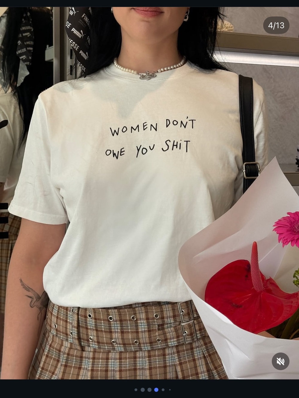CHNGE Women Don't Owe You Shit Graphic Tee - White